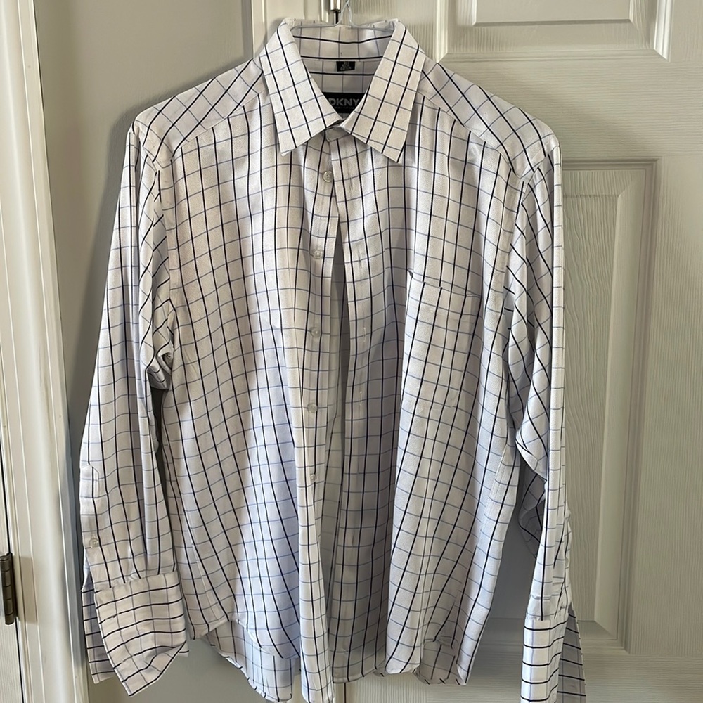 DKNY button up cuff link shirt neck size 16.5